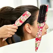 Floral Edge Control & Sleek Styling Brush