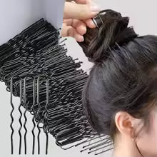 Black Wave U-Shaped Bobby Pins