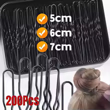 Black Wave U-Shaped Bobby Pins