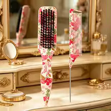Floral Edge Control & Sleek Styling Brush