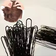 Black Wave U-Shaped Bobby Pins