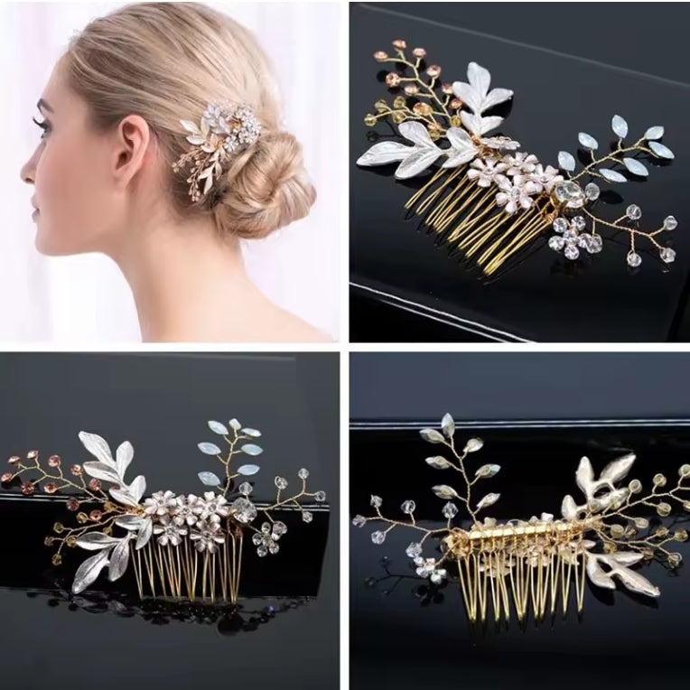 Crystal Pearl Hair Comb