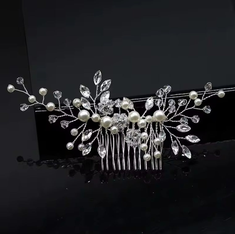 Crystal Pearl Hair Comb
