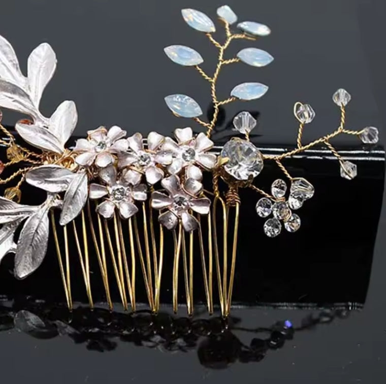 Crystal Pearl Hair Comb