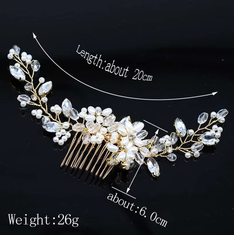 Crystal Pearl Hair Comb