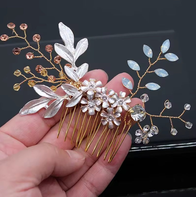 Crystal Pearl Hair Comb