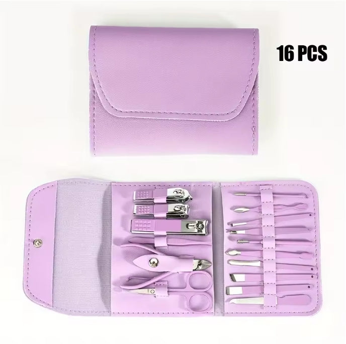16-Piece Manicure & Pedicure Set with Travel Case