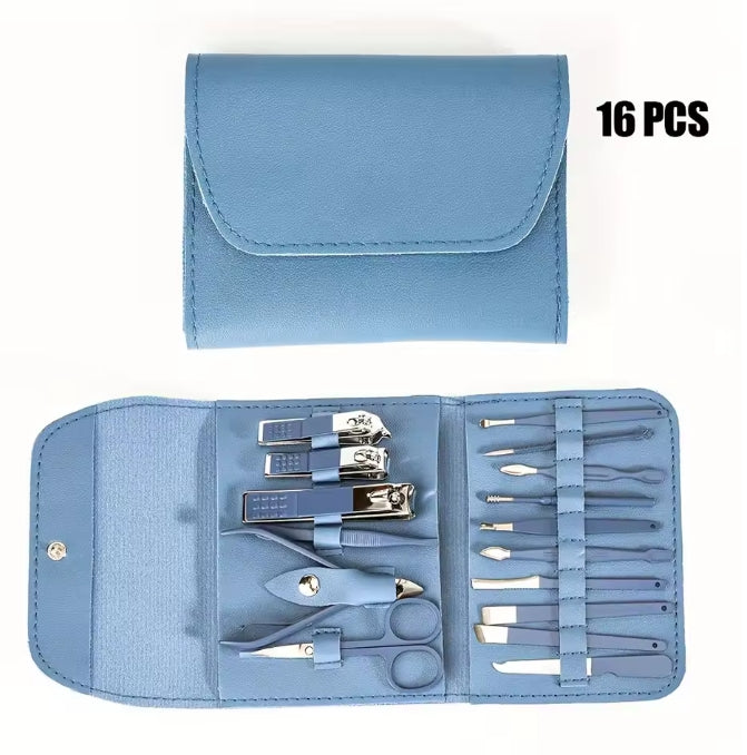 16-Piece Manicure & Pedicure Set with Travel Case