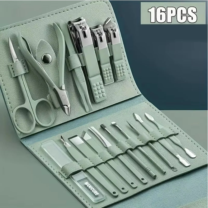 16-Piece Manicure & Pedicure Set with Travel Case