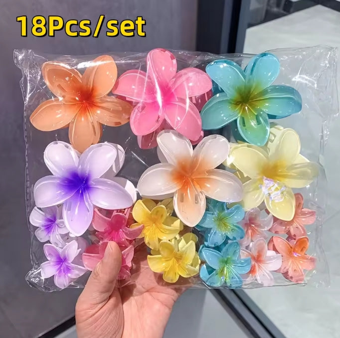 Gradient Flower Shark Clip Hair Accessory