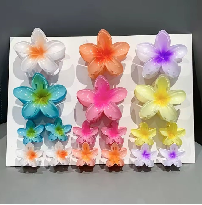 Gradient Flower Shark Clip Hair Accessory