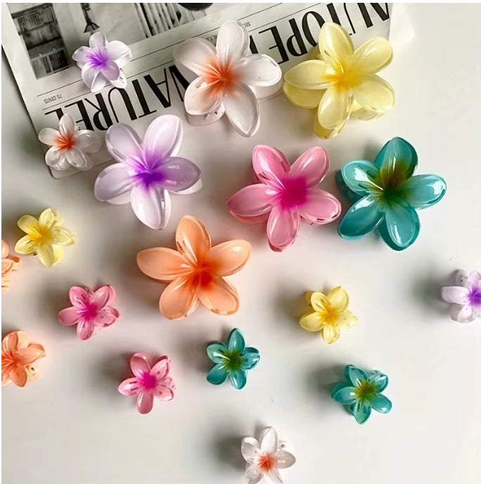 Gradient Flower Shark Clip Hair Accessory