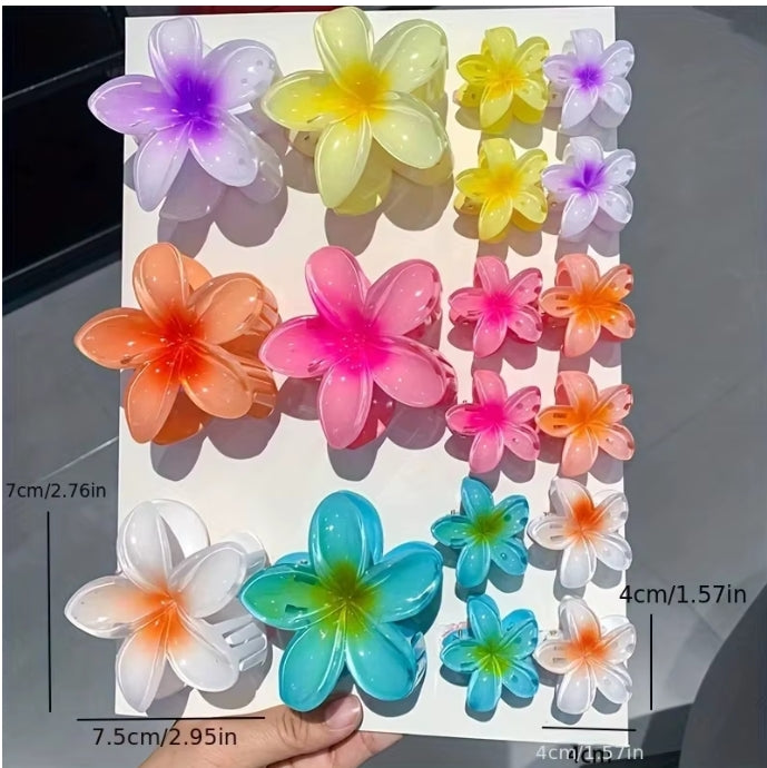 Gradient Flower Shark Clip Hair Accessory