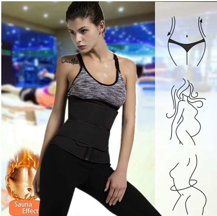 Waist Trainer & Sweat Trimmer Belt – Slimming Body Shaper