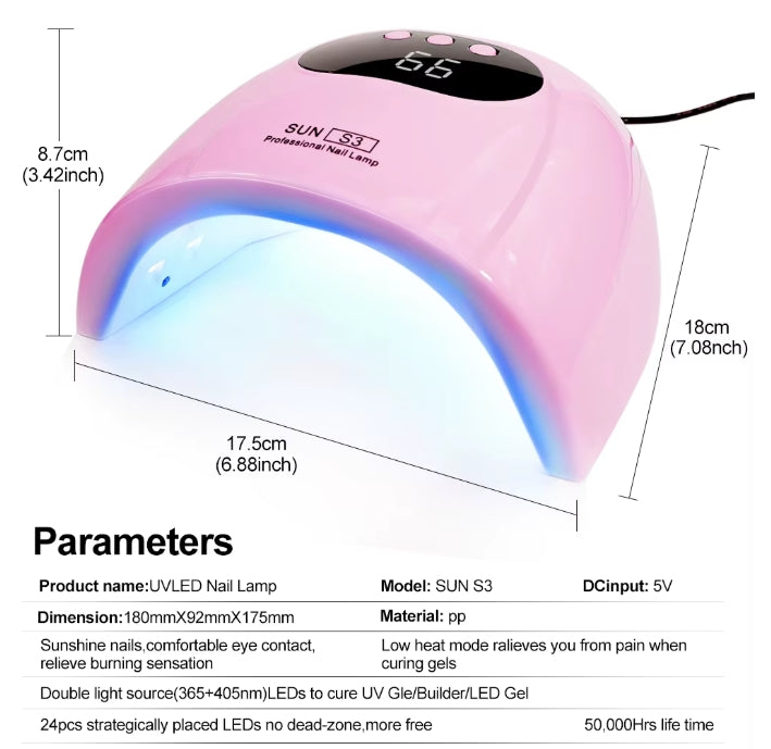LED UV Nail Lamp with Motion Sensor & LED Display